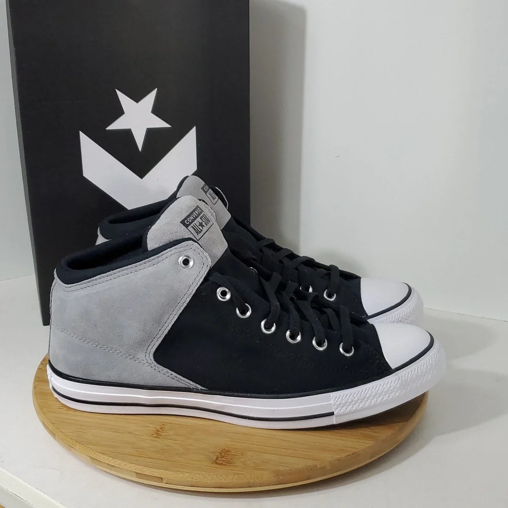 Converse All Star CTAS High Street Mid Unisex Sneakers Black Grey M12/ W14 - Picture 3 of 10